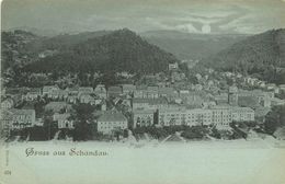 AK Bad Schandau Ortsansicht Mondscheinlitho ~1900 #24 - Bad Schandau