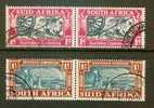 SOUTH AFRICA UNION 1938 Used Pair Stamps Voortrekker Movement Nrs. 127-130 (big Track) - Gebruikt