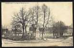 CPA  ANCIENNE- FRANCE- FORMERIE (60)- LA PLACE DU MARCHÉ AUX PORCS EN HIVER- LE MONUMENT EN GROS PLAN- CAGES A PORCELETS - Formerie