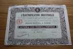 L'ELECTRIFICATION INDUSTRIELLE  >SCRIPOPHILIE ACTION TITRE >250F SIEGE SOCIAL PARIS 1933 - Electricité & Gaz