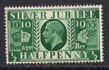 GB 1935 KGV SILVER JUBILEE 1/2d GREEN UNUSED SG 453 (872) - Ongebruikt