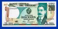 BILLET MONNAIE NEUF URUGUAY AMERIQUE DU SUD 200 NUEVOS PESOS BANCO CENTRAL DEL 3 SIGNATURES N°15885288 JOSE ENRIQUE RODO - Uruguay