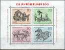 ALLEMAGNE BERLIN Bloc 2 ** MNH ZOO Tiergarten ZEBRE PELICAN ORANG-OUTAN BUFFLE GAUR - Blocks & Kleinbögen