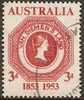 AUSTRALIA - USED 1953 3d Centenary Of First Tasmanian Stamp - Stamps On Stamps - Used Stamps