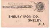 CARTE POSTALE COMMERCIALE PRIVEE 1902 SHELBY IRON CO - 1901-20