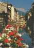 Annecy - Les Vieux Quartiers - Le Thiou Et Ses Quais Fleuris - Au Fond, Le Mont Veyrier, Ref 1102-1080 - Annecy-le-Vieux