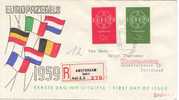 NETHERLANDS 1959 EUROPA CEPT FDC R-COVER - 1959