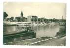 L'Ile Saint Denis (93) - CPSM - Quais De Seine ... église, Péniche - L'Ile Saint Denis