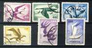 Turkey/Turquie/Türkei 1959, Lot Of 6: Birds - Cranes - Kranich - Grue, Used - Gebraucht