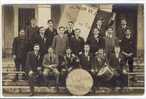 Carte Photo Ancienne Tullins - La Classe 1918 - Conscrits, Militaires, Instruments De Musique, Tambours - Tullins