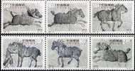 CHINA 2001-22 The Six Steeds At The Zhaoling Mausoleum 6V STAMP - Ungebraucht