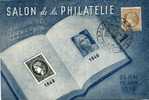 YVERT N° 681 : Oblitéré Cachet Temporaire Sur Carte Salon De La Philatélie 1946 - 1945-47 Cérès Van Mazelin