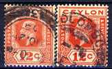 #Ceylon 1921. Michel 194 X2. Cancelled(o) - Ceylon (...-1947)
