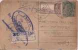 Br India King George V, Bearing KGVI 4 An Train, Locomotive, Registered, Postal Card, India As Per The Scan - 1911-35  George V