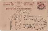 Horse, Chariot, De La Rue London Print, Princely State Jaipur, Postal Card, Used, India As Per The Scan - Jaipur