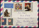 S161- DDR- 1969 - MI#:1515,16,1528-30.-.FRONT COVER LEIPZIG TO CALI-COLOMBIA . - Covers & Documents
