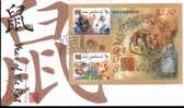 FDC 2008  New Zealand Chinese New Year Zodiac Stamp S/s - Rat Mouse - Roditori