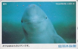 Télécarte Japon / 110-011 - ANIMAL - DAUPHIN BELOUGA - DOLPHIN Japan Phonecard - DELPHIN - GOLFINO - 177 - Delfines