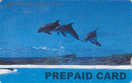 Carte Prépayée JAPON - ANIMAL - DAUPHIN - DOLPHIN JAPAN Prepaid Card - DELFIN Karte - GOLFINO - 201 - Delfines
