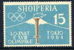 ALBANIA 1964 Olympic Games Perforated Single From Block MNH / **.  Michel 662A - Albanie