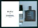 BLEU DE CHANEL, Eau De Toilette Pour Homme, Vaporisateur-Spray, Echantillon-Carte 2 Ml, Neuf - Miniatures Femmes (avec Boite)