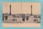 CARTE STEREO  -  PARIS - La Place  De  La  Bastille.  -  BELLE   CARTE  ANIMEE     - - Stereoscope Cards