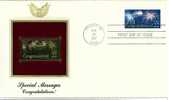 UNUSUAL STAMPS - FDC FIRST DAY COVER - YEAR 1987 - 1 Pcs. USA GOLDEN REPLICAS OF UNITED STATES OF AMERICA  GOLD STAMPS - Autres & Non Classés