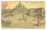 C863 Roma - Piazza E Colonnato Di San Pietro - Cortile - Old Mini Card / Viaggiata 1909 - San Pietro