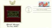 UNUSUAL STAMPS - FDC FIRST DAY COVER - YEAR 1987 - 1 Pcs. USA GOLDEN REPLICAS OF UNITED STATES OF AMERICA  GOLD STAMPS - Sonstige & Ohne Zuordnung