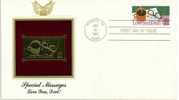 UNUSUAL STAMPS - FDC FIRST DAY COVER - YEAR 1987 - 1 Pcs. USA GOLDEN REPLICAS OF UNITED STATES OF AMERICA  GOLD STAMPS - Autres & Non Classés