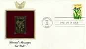 UNUSUAL STAMPS - FDC FIRST DAY COVER - YEAR 1987 - 1 Pcs. USA GOLDEN REPLICAS OF UNITED STATES OF AMERICA  GOLD STAMPS - Sonstige & Ohne Zuordnung