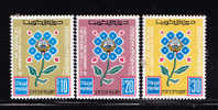 T)1973,KUWAIT,SET(3),FLOWERS/12TH ANNIVERSARY OF NATIONAL DAY,MNH,PERF.12 ½ X13. - Koeweit