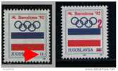 1992YUGR-OLIMPIADI BARCELONA JUGOSLAVIJA JUGOSLAWIEN ERROR WITHOUT OVERPRINT INTERESSANTE NEVER HINGED - Sin Dentar, Pruebas De Impresión Y Variedades