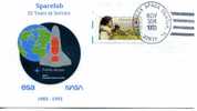 SPACELAB 10 Ans En Service Enveloppe Illustrée MBB ERNO Cachet Manuel KSC Le 28/11/1993 - Europe