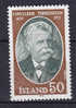 Iceland 1978 Mi. 528      50 Kr Thorvaldur Thoroddsen, Naturwissenschaftler MNH** - Ungebraucht