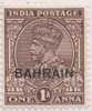 Bahrain Overprint On Br India King George V, MH India - Bahrain (...-1965)