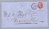 Grossbritanien 1859-04-11 Sunderland Brief Mit Mi#13Zz Four Pence Rosa Nach Marsaille - Covers & Documents