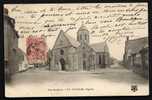 CPA  PRECURSEUR- FRANCE- ETAPLES (62)-  L'EGLISE EN 1900- GROS PLAN DE FACE- PLACE ET RUES - Etaples