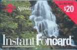 # USA 26 SPRINT - Instant Foncard Water Fall $20    Tres Bon Etat - Otros & Sin Clasificación