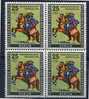 Germany/Berlin 1956 Sc 9NB18 Mi 158 MNH Block Of 4 Postrider Of Brandenburg - Neufs