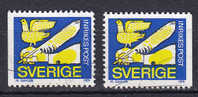 Sweden 1979 Afa 1 Cv &  1 Ch Inrikespost 3-Sided Perf. - Gebraucht