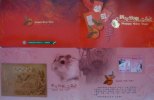 Folder Gold Foil & Stamps 2007 Chinese New Year Zodiac -Rat Mouse (Tainan) Unusual 2008 - Roedores