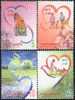 2003 Love Stamps Wheelchair Disabled Challenged Paper Kite Heart Family Cat Dog Bird Chess - Acqua