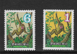 China Taiwan 1979 MiNr. 1315 - 1316 Chinese New Year Monkey Formosan Rock Macaque 2v MNH** 3.50 € - Año Nuevo Chino