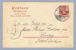 Deutsche Post In Der Türkei 1907-08-12 Costantinopel Ganzsache 20 Para Nach Leipzig - Turquia (oficinas)