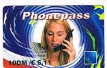 GERMANIA (GERMANY) - PHONEPASS    (REMOTE) -  WOMAN    -  USED - RIF. 5911 - [2] Móviles Tarjetas Prepagadas & Recargos