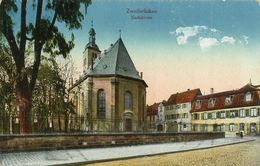 AK Zweibrücken Karlskirche Color 1917 Feldpost #04 - Zweibruecken