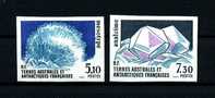 ... RARE ...TAAF 1989 N° 144/145 ** ( Dallay 147/48 ) NON DENTELE Neufs MNH Superbes Minéraux Mésotype Amalcime Géologie - Imperforates, Proofs & Errors