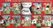 2004 Austria Österreich   Mi. 2460-69 **MNH " 100 Jahre österreichischer Fussballbund " - Blocs & Feuillets