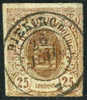 Luxembourg #9 Used Imperf 25c From 1859 - 1859-1880 Armoiries